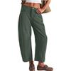 Generico Pantaloni da Donna in Velluto a Coste a Vita Media con Fascia Elastica Pantaloni Larghi Casual a Gamba Larga con Tasche Pantaloni Caldi e Comodi