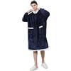 Beokeuioe Accappatoi da uomo in pile invernale coperta peluche vestaglia con cappuccio accappatoio accappatoio sauna con cerniera asciugamano poncho adulto vestaglia manica lunga uomo poncho da bagno,