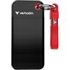 Verbatim Pocket SSD da 1 TB (NVMe SSD, USB 3.2 Gen 2, fino a 1.000 MB/s di velocità di lettura e scrittura, hard disk portatile per Mac, PC e console di gioco, nero/rosso)