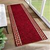 TAPISO Agadir Tappeto Passatoia Runner Antiscivolo Pelo Corto Al Metro Design Moderno Motivo Astratto Sfumature Vino Rosso Corridoio Cucina Ingresso Entrata Ufficio 80 x 200 cm