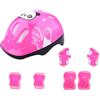 Leapiture 7Pcs/Set Set Protettivo Sportivo Ginocchiera Casco Atletico Polsiere Protezioni Regolabili Per Skateboard Per Bambini Set di Protezioni Ginocchiera Sportiva Per Pattinaggio in Bici Per Giovani(Rosa)