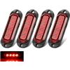 Greluma 4 pz Indicatore di posizione laterale a led lampada luci,DC 12/24v 4 leds fanale posteriore anteriore,rosso luci di posizione laterali a led luci di ingombro per camion con rimorchio atv suv