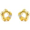 Monde Petit Mondepetit - Orecchini bambini ragazza fiore margherita Zircone Oro Giallo 18K - Scatola Regalo - Certificato di garanzia
