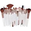 DXIA 25pz Pennelli Make Up Set, Pennelli Cosmetici Trucco spazzola professionale, brushs per ombretto, fondotinta fard cipria creme liquido Spazzole Viso, Make Up Set da viaggio, Regalo (Bianco)