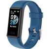 Cloudpoem Orologio Contapassi Uomo Orologio Fitness Smartwatch Cardiofrequenzimetro da Polso Cronometro Smartband Conta Calorie KM Sonno Notifice Messaggi Impermeabile IP68 per Android iOS Blu