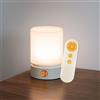 Smilodon Luce Notturna con timer Plus, Bianco, Lampada da Comodino, Lampada LED, Venatura Del Legno, Ricaricabile, A Batteria, Dimmerabile