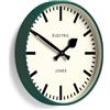 Jones Clocks® Tiger Orologio a parete | Orologio moderno della stazione rotonda | 30cm | Verde scuro | Look di design interessante per cucina, soggiorno o ufficio