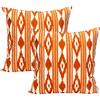TRESMESTRES Federe Cuscini per Divano Grandi e Piccoli - Ikat Mediterraneo - Federe Cuscini per Arredo Rettangolari e Quadrati - Copricuscini 60x60 cm - Pack 2, Arancione
