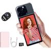 Shimbol Snambol CP5 5 Touch Screen Fotocamera Posteriore Selfie Monitor In Lega Guscio iPhone Mini Monitor per iPhone Android Phone Vlogging con Custodia Magnetica In Silicone Rosa, Telecomando Bluetooth