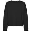 Vero Moda Vmgold Roll Ls O-Neck Pullover Black Maglia Crop Nera Donna