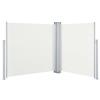 vidaXL Tenda da Sole Laterale Retrattile per Patio Privacy Automatica Schermo Parasole Frangivento 120x600 cm in Tessuto PU Crema Telaio in Ferro