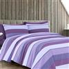 Dorian Home - Set Copripiumino Matrimoniale 250x210 con Sacco in 100% Puro Cotone + 2 Federe Cuscino Letto 50x80 con Patella di 18 cm (Garda Viola, Una Piazza e Mezza - 200x210 cm)