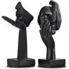 oliruim 2 statue pensatrici, scultura artistica astratta nera dorata moderna decorazione per la casa decorazione da scrivania regalo di Natale Capodanno (2 pezzi nero)