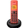ALCATEL E260 - Telefono fisso cordless DECT - Design compatto - Grande display retroilluminato - Vivavoce - Funzione blocco chiamate indesiderate - Rosso