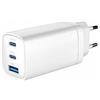 Gembird Caricabatterie Gembird Power Delivery 1xA 2xC GaN 65W Bianco [AZGEMUL00000026]