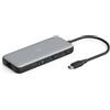 Digitus Docking station cablato Digitus 100W per computer /3xUSB 3.0 tipo C/ 8-Porte 2xHDMI/RJ45 Gigabit Ethernet/ Nero/Grigio [DA-70915]