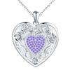 MICMIF Argento 925 Foto Medaglione Cuore con Fiore di Rosa Zirconi Collana Donna Ragazze Ciondolo Portafoto Personalizzata, Collana Locket Vinatge Apribile per 2 Foto, Catena 45+5cm