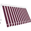 Megashopitalia Tenda da sole Cassonata a Caduta in Alluminio Balcone Finestra Soffitto o Parete con Bracci Telo Poliestere 280gr/MQ Impermeabile (BORDEAUX/BEIGE, L250xP250CM)