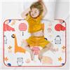 Aolso Bambino Fasciatoio Portatile, 70*90cm Impermeabile, Tappetino Cambio, Morbido (red)