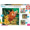 Educa - Puzzle Progressivo Disney Animali | 4in1 Progressivo 12/16/20/25 pezzi | Re Leone, Bambi, Disney | dai 3 anni (18104)