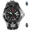 Cressi , Traveller Dual Time Orologio Professionale Subacqueo 200m 20atm Unisex Adulto, Argento/Nero/Nero, Taglia unica