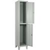 Armadietto spogliatoio a 2 ante e 2 vani. Con tetto piano. cm. 37x35x180h - Con Maniglia