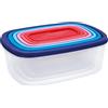 Quid Habitat Set 7 contenitori rettangolari in plastica 45 cl - 70 cl - 100 cl -150 cl - 200 cl - 300 Pp - Polipropilene adatto a microonde Adatto congelatore senza BPA