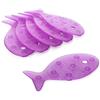 TATAY 5515005 - Pack de 6 pegatinas antideslizantes para ducha o bañera, diseño de peces, color berenjena
