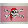 AZ FLAG BANDIERA PIRATA ROSA CON BANDANA ROSSO 90x60cm - BANDIERA DEI PIRATI - TESCHIO 60 x 90 cm - AZ FLAG
