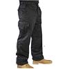 IBEX S3 - Pantaloni da lavoro cargo da uomo, con tasche multiple, in misto cotone e poliestere, resistenti, taglie 50-50 W, Nero , 52 Lungo