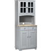 DecHome Credenza Alta per Cucina in Legno in Stile Classico Grigio 68x39.5x170cm - 882DHGY1