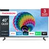 Thomson Smart TV 40 Pollici Full HD Display QLED Sistema Google TV Wi-Fi Classe E colore Grigio - 40QG4S14