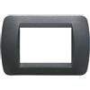 BTICINO Colore Acciaio Scuro, CONFEZIONE 1 *** Placca living light international 3 posti tecnopolimero l4803
