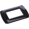 BTICINO Colore Acciaio Scuro, CONFEZIONE 1 *** Placca living light international 3 posti tecnopolimero l4803 con supporto l4703