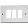 FAEG Numero Posti 3 posti, CONFEZIONE 1 *** Placca alluminio con viti compatibile serie magic ticino