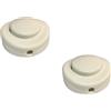 FAEG Colore Bianco, CONFEZIONE 1 *** Interruttore a pedale tondo unipolare faeg 230 volt blister 2 pezzi