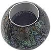 VIE Naturals Capiz Inlay Tealight Sfera, 6 cm Diametro, Argento/Nero