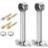 QUARKZMAN 2pz Staffa Asta Tenda a Soffitto, Adatta per Tubo 25mm/0,98 Lunghezza 150mm/5,91 Ganci Asta Tenda in Acciaio Inossidabile per Pareti Armadio Tubo Tenda, Argento