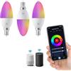 Wiby Lampadina a Oliva Smart Wi-Fi E14 5,5W 400lm RGB + CCT 2700-6500K Dimmerabile, Compatibile con Alexa & Google Home, App Tuya/Smart Life, 3 unità