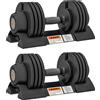 SPORTNOW Kit Pesi Regolabili con Porta Manubri e Impugnatura Antiscivolo, in Acciaio e ABS, 33x16x16 cm, Nero|Aosom