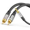 sonero® Premium Cavo adattatore audio, 2,00 m, jack da 3,5 mm a 2 connettori RCA, contatti dorati, nero