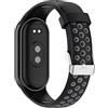 INF Bracciale compatibile con il braccialetto fitness Xiaomi Mi Band 8, cinturino per orologio in silicone, design bicolore, cinturino di ricambio traspirante, cinturini per orologio grigio + nero