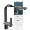 Schütte 79720 doccetta Estraibile, Rubinetto da Cucina con Funzione di Risparmio energetico, Miscelatore monocomando, Colore: Grafite Opaco