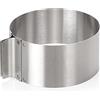 wenco Anello per torta regolabile da 16 a 30 cm, alto 8 cm, in acciaio inox, accessorio da forno per torte, resistente al calore fino a 180 °C, antiruggine, argento, lavabile in lavastoviglie