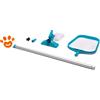 Intex Kit Pulizia Piscine fino a 488cm con Asta Telescopica 239cm, Retino di Superficie e Testa Aspiratrice Art. 28002 - Confezione Da 1 Kit