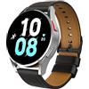 MoKo Cinturino Compatibile con Samsung Galaxy Watch 7 FE 6 5 4 40mm 44mm/6 4 Classic 43mm 47mm 42mm 46mm/5 Pro 45mm/3 41mm/Watch Active 2, 20mm Cinturino di Ricambio in Pelle Bovina, Nero