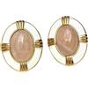 Zayka Jewelry Orecchini donna grandi a bottone in acciaio inossidabile placcati oro 18K (rosa bianco)