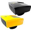 TOTMOX 12V 180W Riscaldatore per auto portatile 2 in 1 con funzione di purificazione, presa accendisigari Mini riscaldatore per auto ventola sbrinatore sbrinatore, nero/giallo