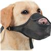 SHUOHONG Museruola Per Cani In Nylon Traspirante, Museruola Antiabbaio E Antimasticino Per Piccola, Media E Grande Taglia (Nero-S)