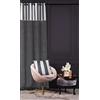 Chic Home CHIC Stripe - Tenda in velluto, 140 x 270 cm, con occhielli, colore: Grigio